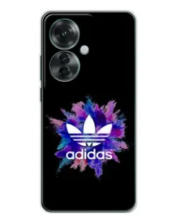 Чехол для OPPO Reno 11F с картинкой «Взрыв красок Adidas»