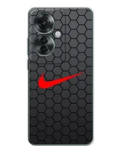 Чехол для OPPO Reno 11F с картинкой «Nike — карбоновая сетка»