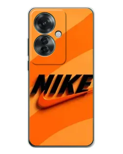 Чехол для OPPO Reno 11F с картинкой «Оранжевый драйв Nike»