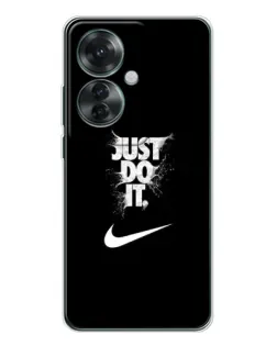 Чехол для OPPO Reno 11F с картинкой «Текстовый принт Nike»