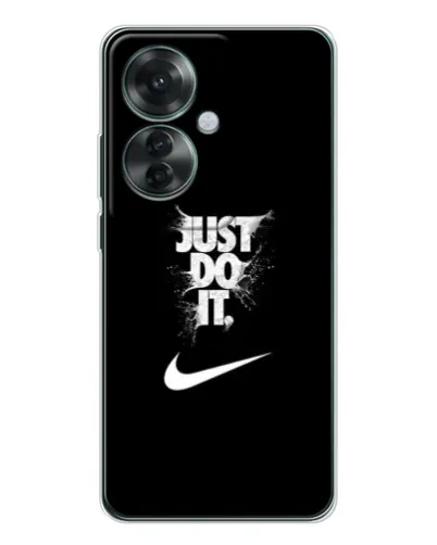 Чехол для OPPO Reno 11F с картинкой «Текстовый принт Nike»