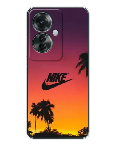 Чехол для OPPO Reno 11F с картинкой «Nike на закате солнца»