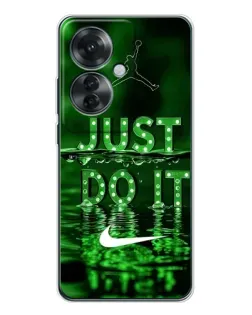 Чехол для OPPO Reno 11F с картинкой «Зеленый неоновый Nike»