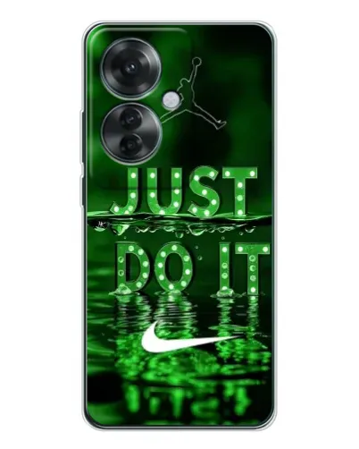 Чехол для OPPO Reno 11F с картинкой «Зеленый неоновый Nike»