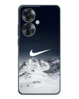Чехол для OPPO Reno 11F с картинкой «Nike — зимние горы»