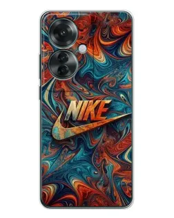 Чехол для OPPO Reno 11F с картинкой «Nike в абстракции»