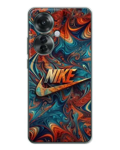 Чехол для OPPO Reno 11F с картинкой «Nike в абстракции»