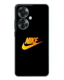 Чехол для OPPO Reno 11F с картинкой «Золотой логотип Nike»