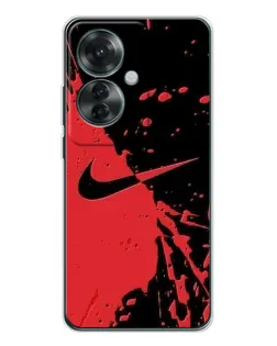 Чохол для OPPO Reno 11F з картинкою «Червоні бризки Nike»