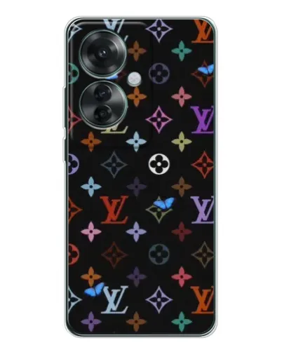 Чехол для OPPO Reno 11F с картинкой «Цветная монограмма LV»