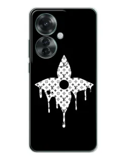 Чехол для OPPO Reno 11F с картинкой «Цветочная монограмма»