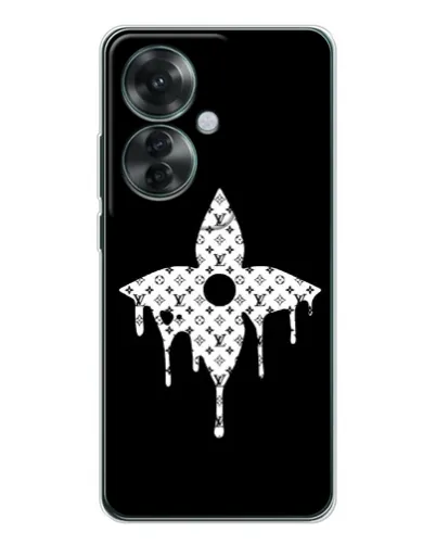 Чехол для OPPO Reno 11F с картинкой «Цветочная монограмма»