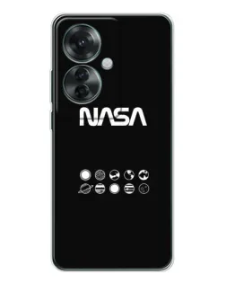 Чехол для OPPO Reno 11F с картинкой «NASA — технический принт»