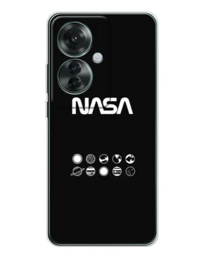 Чехол для OPPO Reno 11F с картинкой «NASA — технический принт»