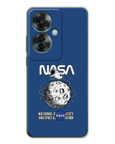 Чехол для OPPO Reno 11F с картинкой «NASA — лунная миссия»