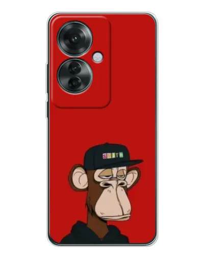 Чехол для OPPO Reno 11F с картинкой «Bored Ape — красный фон» Чехол для OPPO Reno 11F с картинкой «Bored Ape — красный фон»