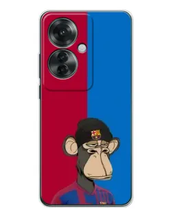 Чехол для OPPO Reno 11F с картинкой «Bored Ape — фанат Барсы»