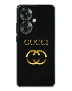 Чехол для OPPO Reno 11F с картинкой «Золотой логотип Gucci»