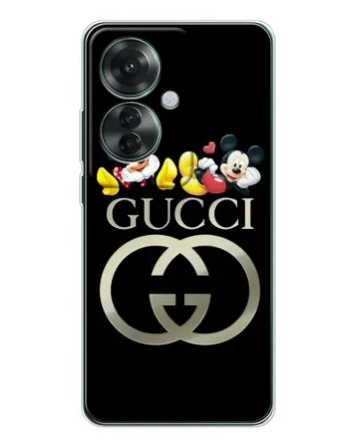 Чехол для OPPO Reno 11F с картинкой «Gucci — герои Disney»