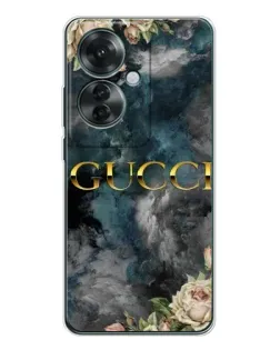 Чехол для OPPO Reno 11F с картинкой «Абстрактные цветы Gucci»