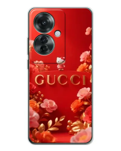 Чехол для OPPO Reno 11F с картинкой «Gucci — золотой сад»