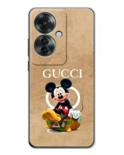 Чехол для OPPO Reno 11F с картинкой «Микки Маус Gucci — крафт»