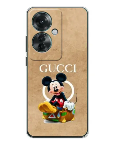 Чехол для OPPO Reno 11F с картинкой «Микки Маус Gucci — крафт»