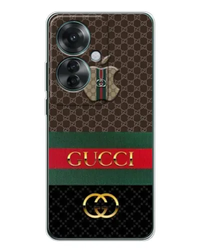 Чехол для OPPO Reno 11F с картинкой «Gucci — брендированный десерт»