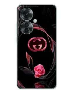 Чехол для OPPO Reno 11F с картинкой «Gucci — неоновая роза»