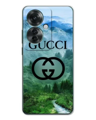 Чехол для OPPO Reno 11F с картинкой «Gucci — горный пейзаж»