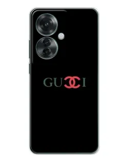 Чехол для OPPO Reno 11F с картинкой «Gucci — красный градиент»