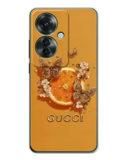 Чохол для OPPO Reno 11F з картинкою «Gucci — золоті метелики» Чохол для OPPO Reno 11F з картинкою «Gucci — золоті метелики»