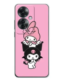 Чехол для OPPO Reno 11F с картинкой «My Melody и Kuromi» Чехол для OPPO Reno 11F с картинкой «My Melody и Kuromi»