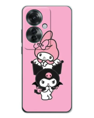 Чехол для OPPO Reno 11F с картинкой «My Melody и Kuromi» Чехол для OPPO Reno 11F с картинкой «My Melody и Kuromi»
