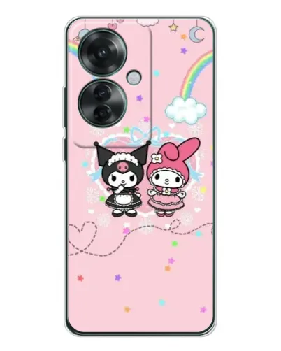Чехол для OPPO Reno 11F с картинкой «My Melody и Kuromi» Чехол для OPPO Reno 11F с картинкой «My Melody и Kuromi»