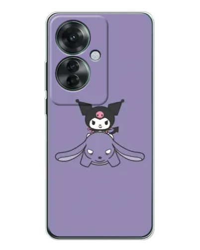 Чехол для OPPO Reno 11F с картинкой «Kuromi на лиловом фоне» Чехол для OPPO Reno 11F с картинкой «Kuromi на лиловом фоне»