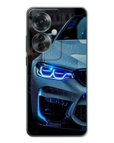 Чехол для OPPO Reno 11F с картинкой «Взгляд BMW с синими фарами» Чехол для OPPO Reno 11F с картинкой «Взгляд BMW с синими фарами»