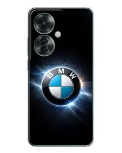 Чехол для OPPO Reno 11F с картинкой «BMW — неоновое сияние»