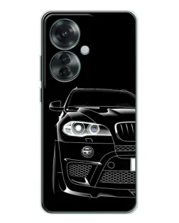 Чехол для OPPO Reno 11F с картинкой «Темный силуэт BMW»