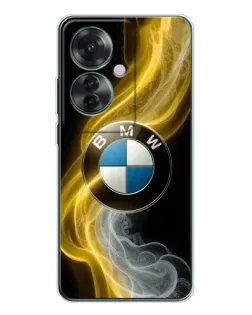 Чехол для OPPO Reno 11F с картинкой «Золотистый дым BMW»