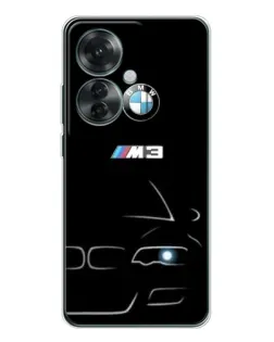 Чехол для OPPO Reno 11F с картинкой «Минималистичный принт BMW M3»