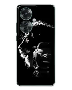 Чехол для OPPO Reno 11F с картинкой «BMW и лев»