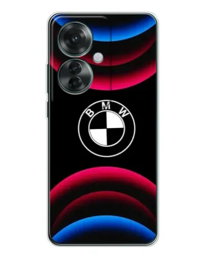 Чехол для OPPO Reno 11F с картинкой «Логотип BMW и неоновые дуги» Чехол для OPPO Reno 11F с картинкой «Логотип BMW и неоновые дуги»