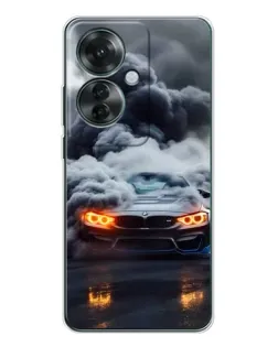 Чехол для OPPO Reno 11F с картинкой «BMW в дыму»