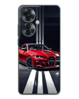 Чехол для OPPO Reno 11F с картинкой «Красная BMW на дороге»