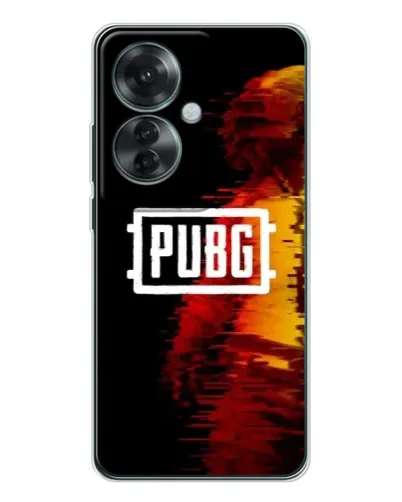 Чехол для OPPO Reno 11F с картинкой «Яркий логотип PUBG»