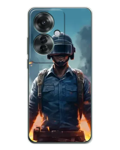 Чехол для OPPO Reno 11F с картинкой «PUBG — реалистичный герой»