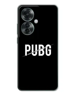 Чехол для OPPO Reno 11F с картинкой «PUBG — белый логотип»