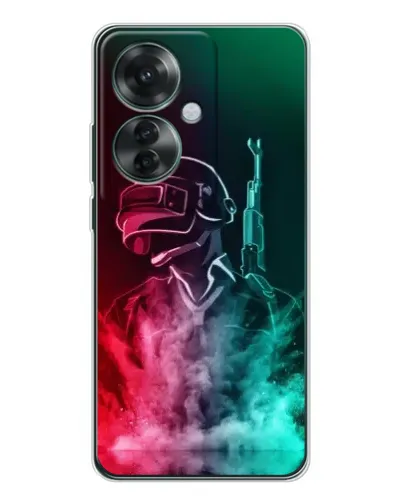 Чехол для OPPO Reno 11F с картинкой «PUBG — огненный воин»