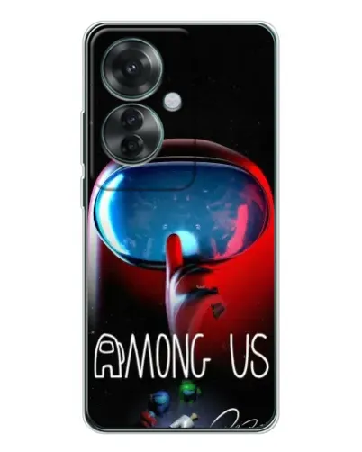 Чехол для OPPO Reno 11F с картинкой «Красный импостер — макро» Чехол для OPPO Reno 11F с картинкой «Красный импостер — макро»